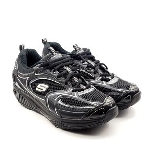 Skechers Shape Ups Black Leather Sneakers